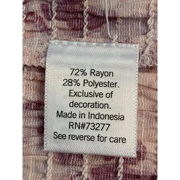 Nine West Womens Floral V-Neck Blouse With Puff Sleeves Size Small - Picture 9 of 9